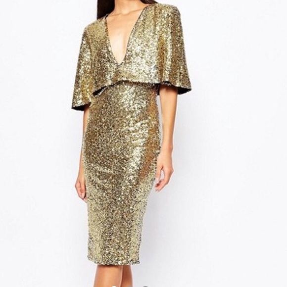 ASOS Dresses & Skirts - ❗️⬇️ Clearout price! ASOS gold sequin cape dress